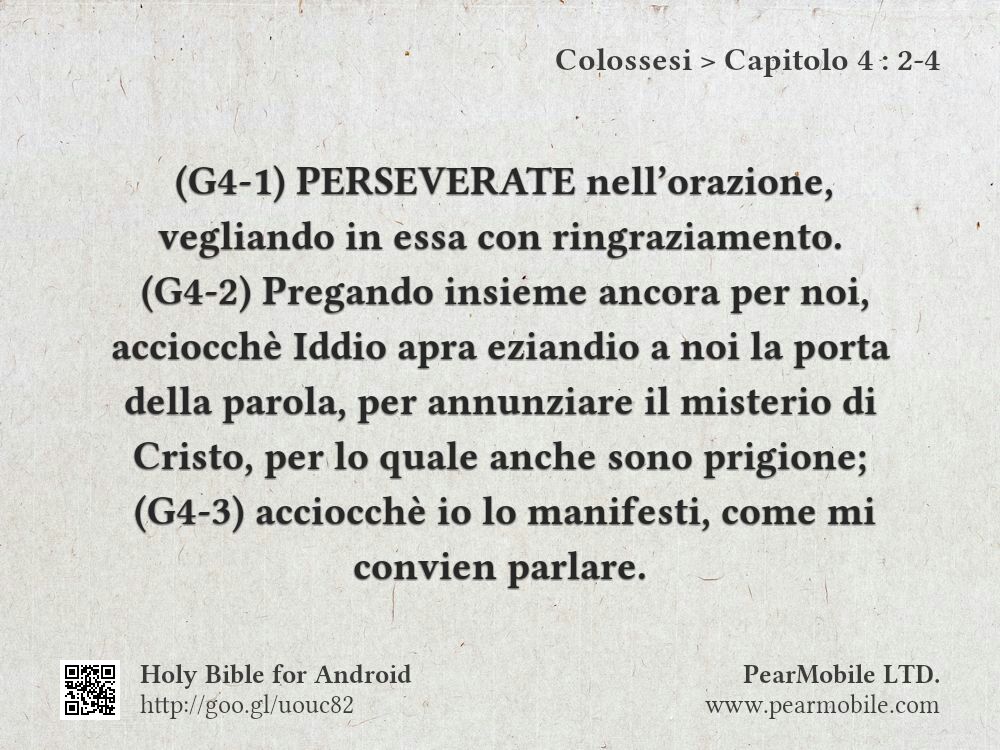 Colossesi, Capitolo 4:2-4